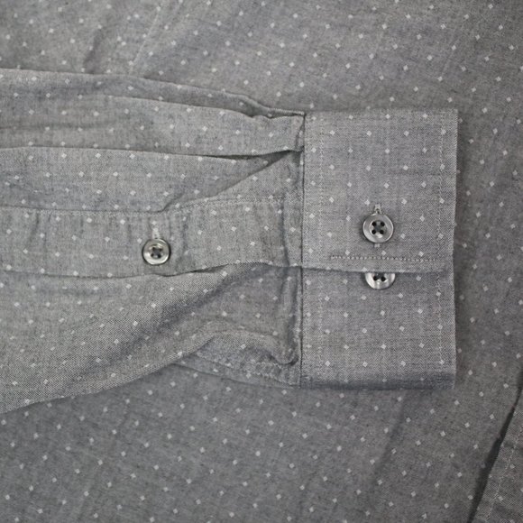 Michael Kors Mens 16-16.5 32/33 Polka Dot Slim Fit Button Down Shirt - Picture 4 of 6